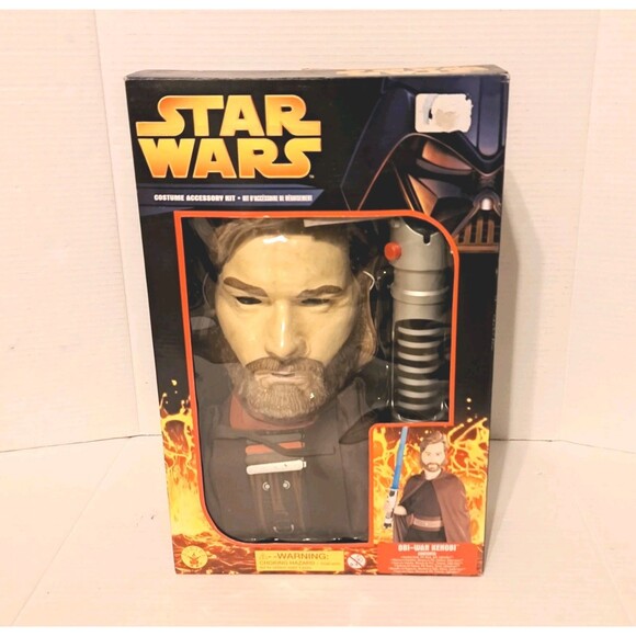 Star Wars Costume Kids One Size Obi Wan Kenobi Jedi Cosplay Kit Lightsaber Cloak